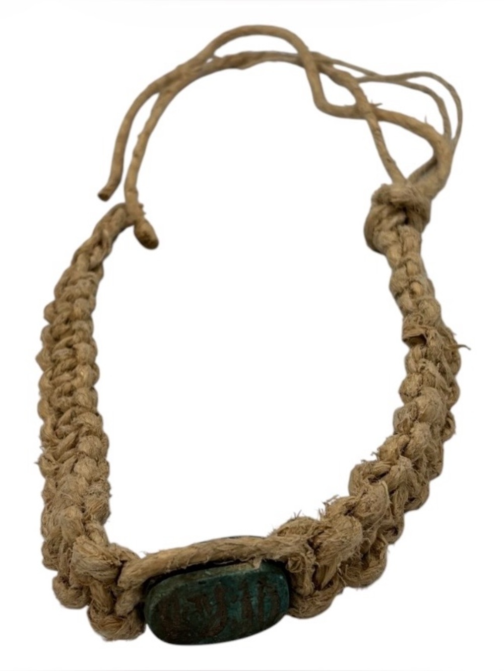15.5” Handmade Thick Hemp 6.5” Adjustable Necklace W/ Pendant